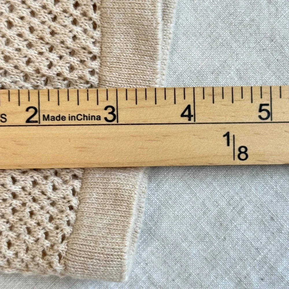 Pact Crochet Knit Shorts Womens S Beige Beachside Linen Crochet Organic Cotton